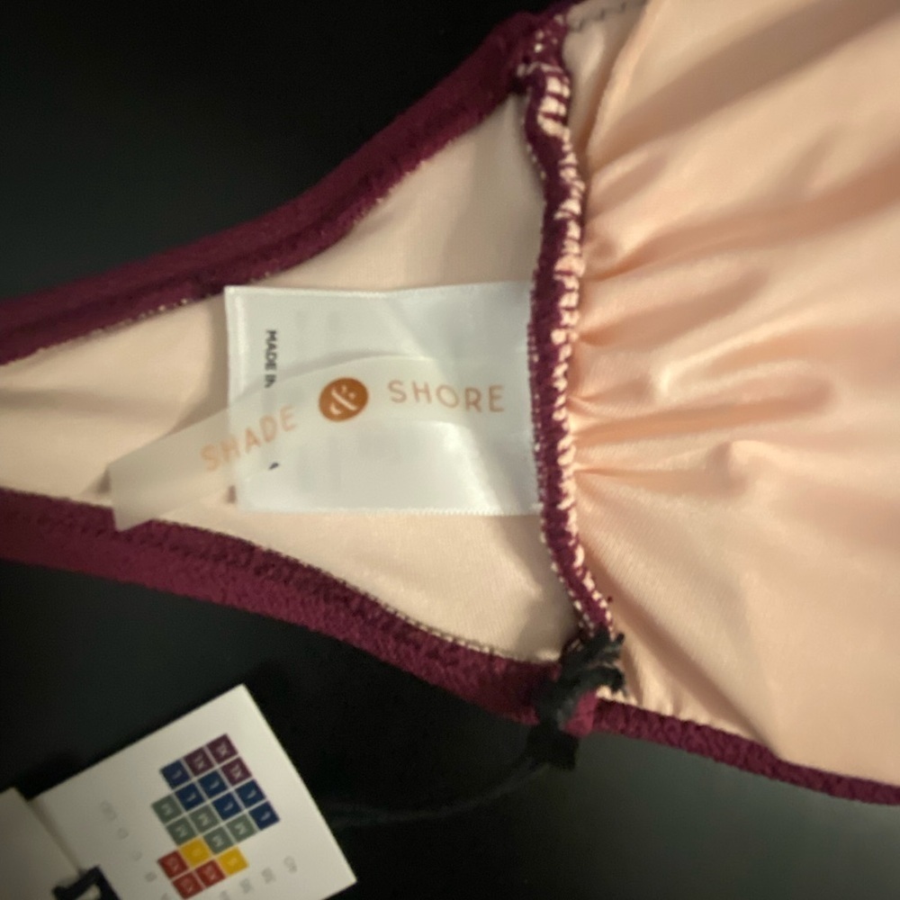 Shade & Shore Bikini Top NWT swimwear women’s juniors small wine burgundy - Picture 7 of 10